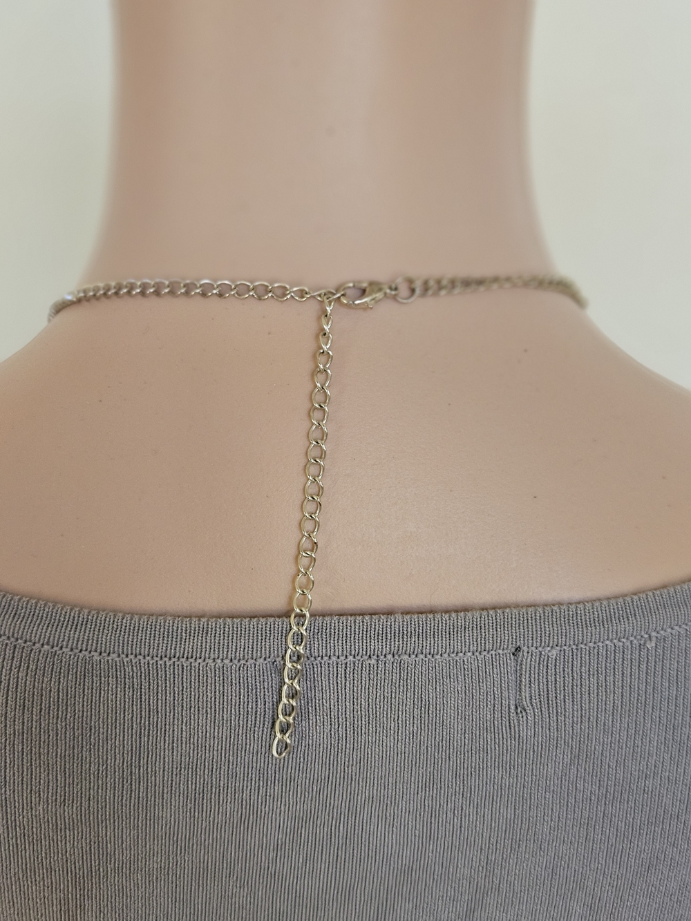 Silver Multi-Strand Rhinestone Necklace - Picture 2 of 2